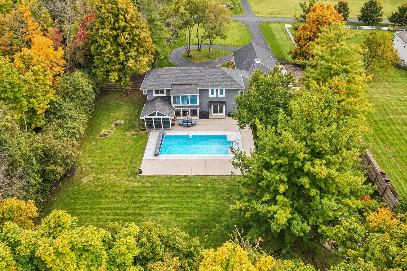 7140 Cook Road Powell, OH 43065 - Photo 4 of 87 Aerial Pool View
