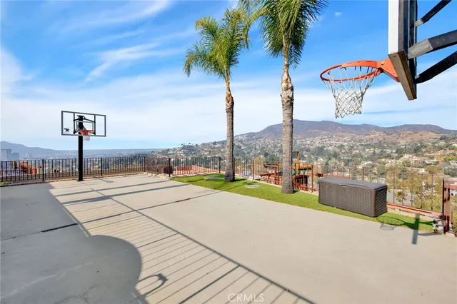 a view of a terrace with seating space