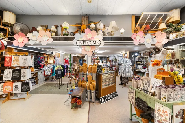 a view of a room with racks