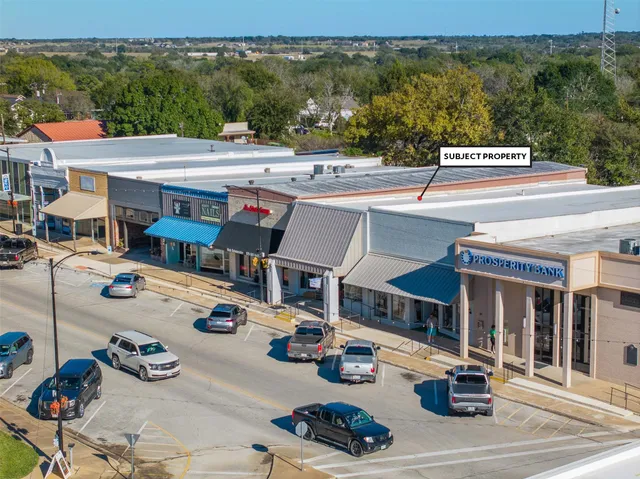 an aerial view of multiple house