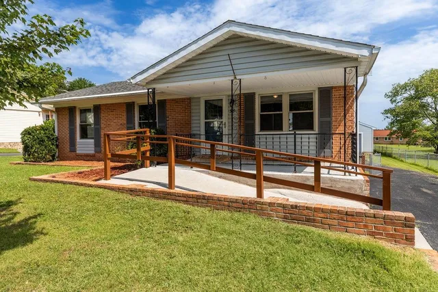a house view with a garden space