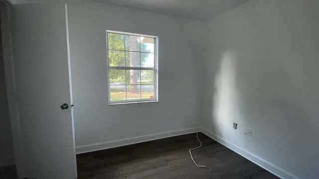 an empty room with a window