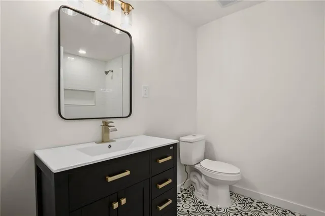 a backyard of a house with seating space