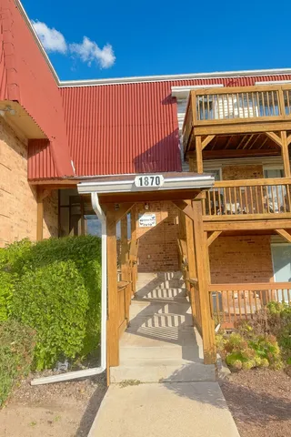 a front view of a building