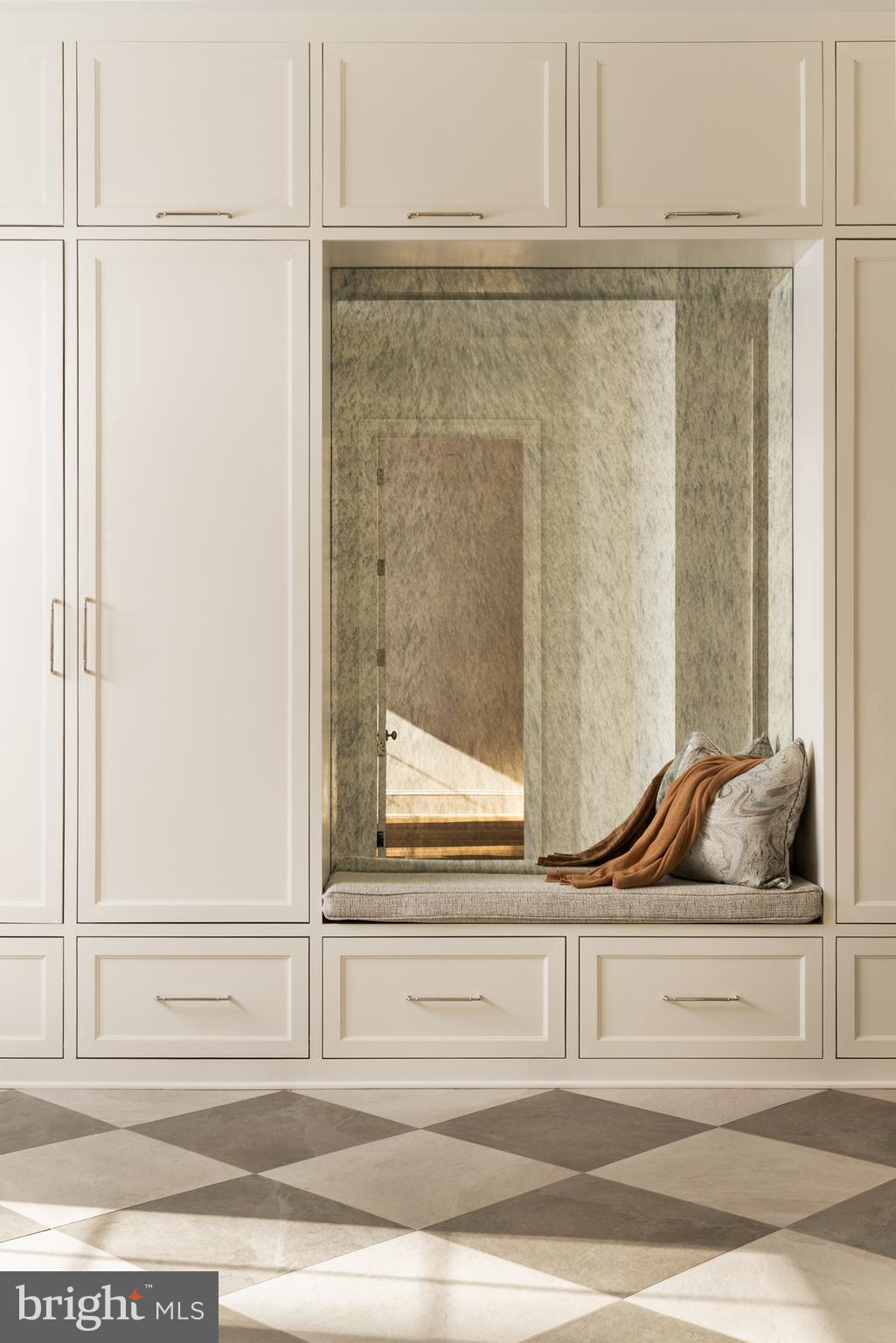 8634 Overlook Road McLean, VA 22102 - Photo 32 of 76 Antique mirror accent & cushioned seating bench