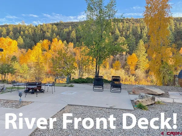 a view of outdoor space with seating