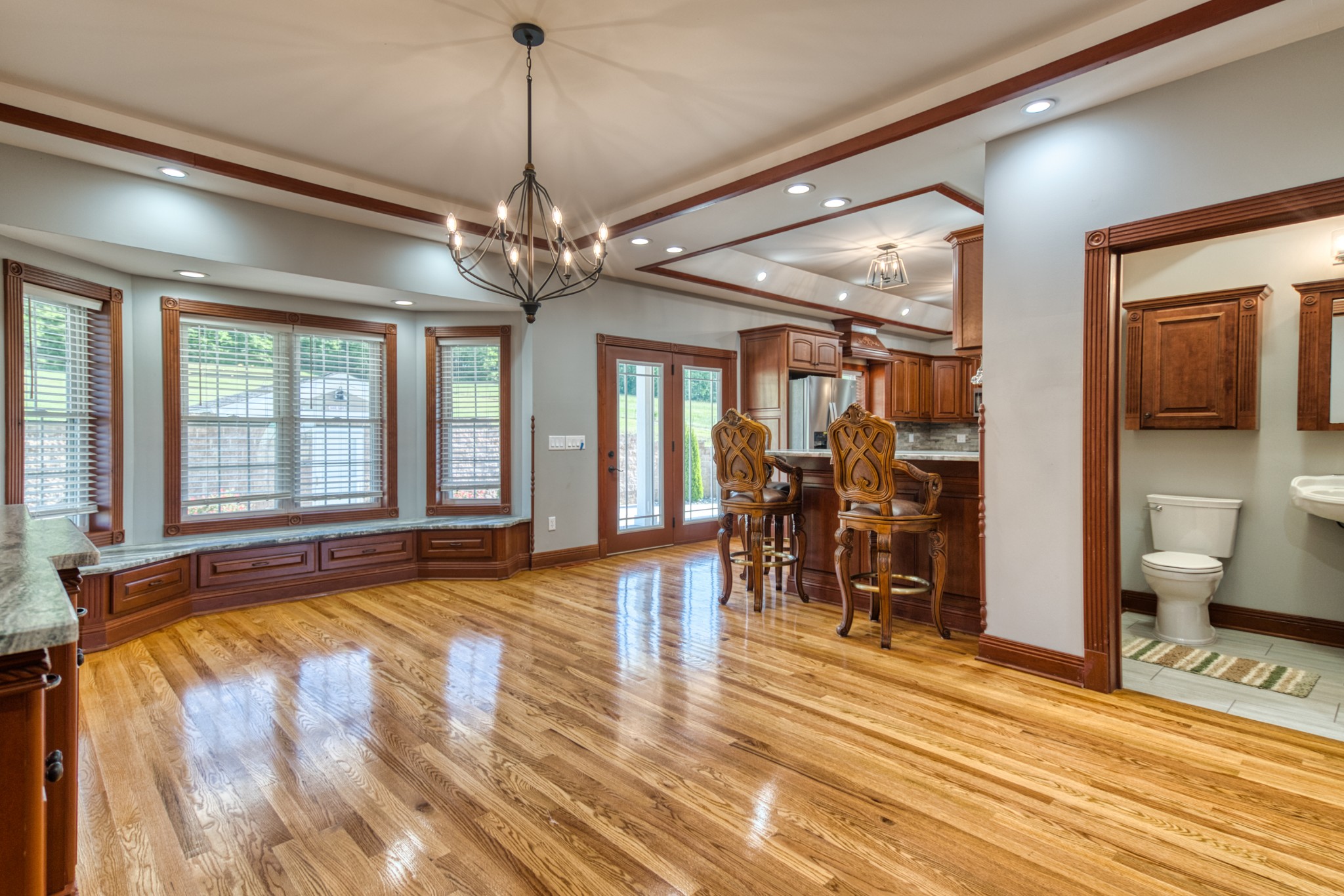315 Blue And Gray Park Road Elkton, KY 42220 - Photo 28 of 66 a view of a room with lots of wooden furniture and windows