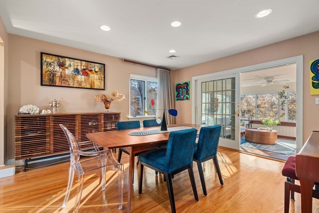 52 Sherbrooke Road Newton, MA 02458 - Photo 15 of 35 a view of a dining room with furniture window and outside view