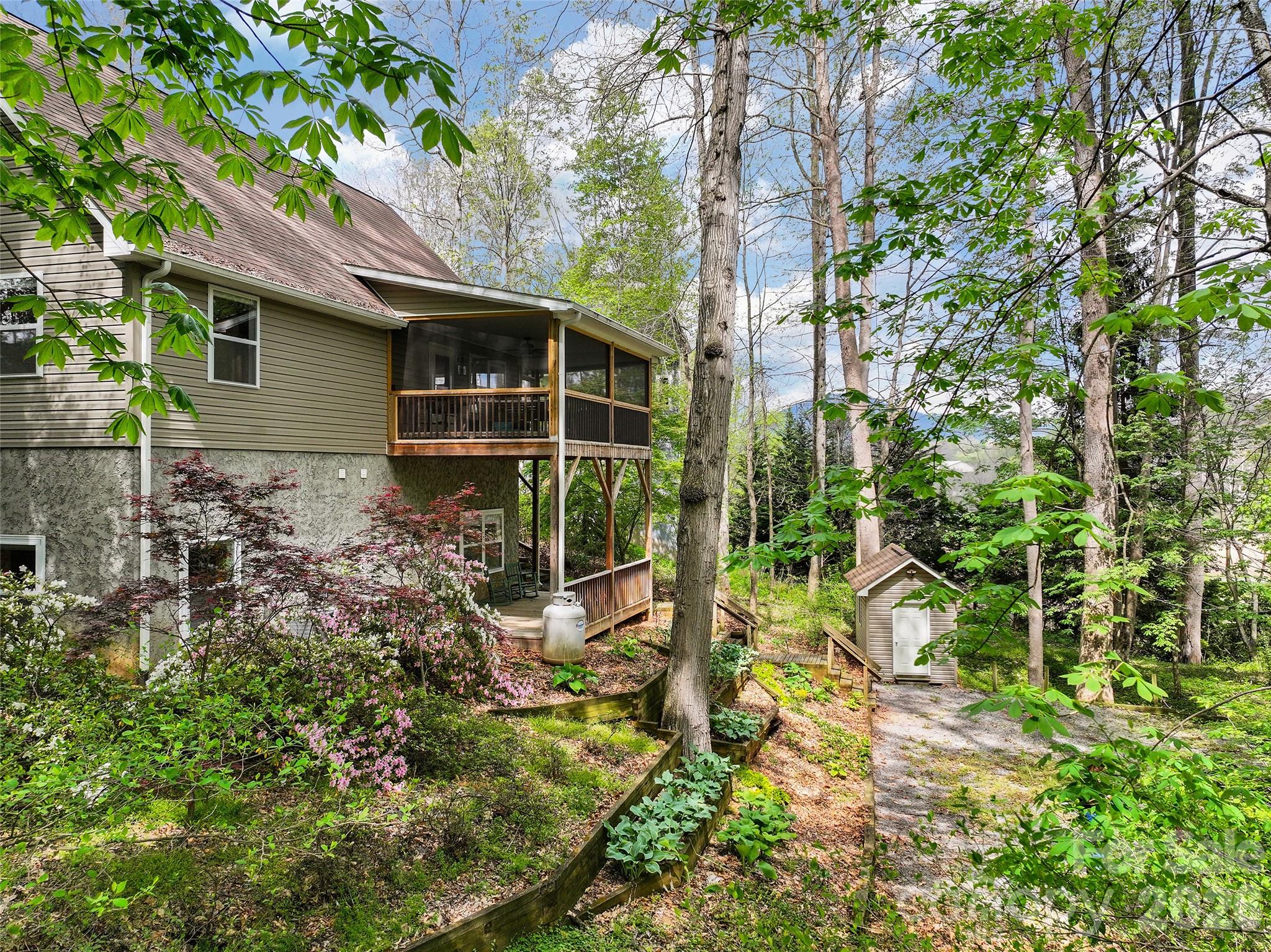 215 Atkins Loop Lake Junaluska, NC 28745 - Photo 41 of 44 a backyard of a house with lots of green space