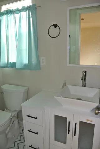 a bathroom with a sink and a toilet