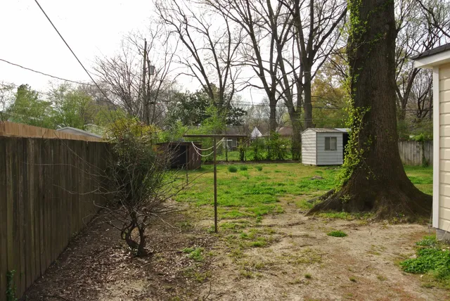 a view of a backyard
