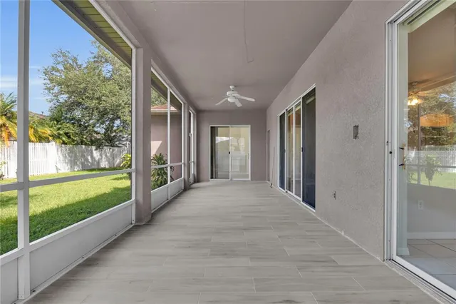 a view of a porch with a yard