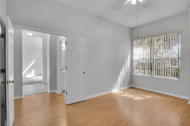 an empty room with a window