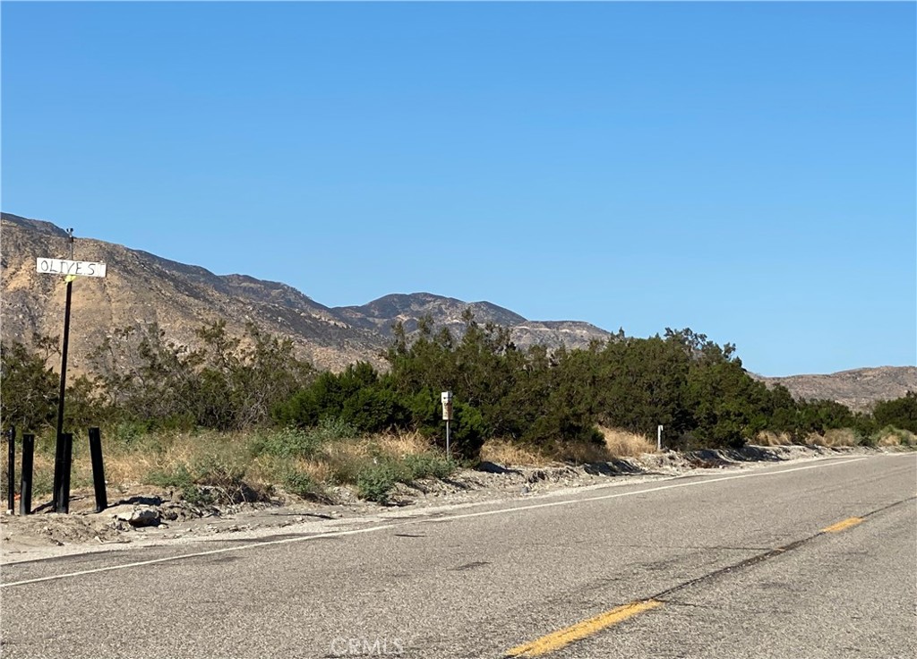 a view of a road with a mountain view