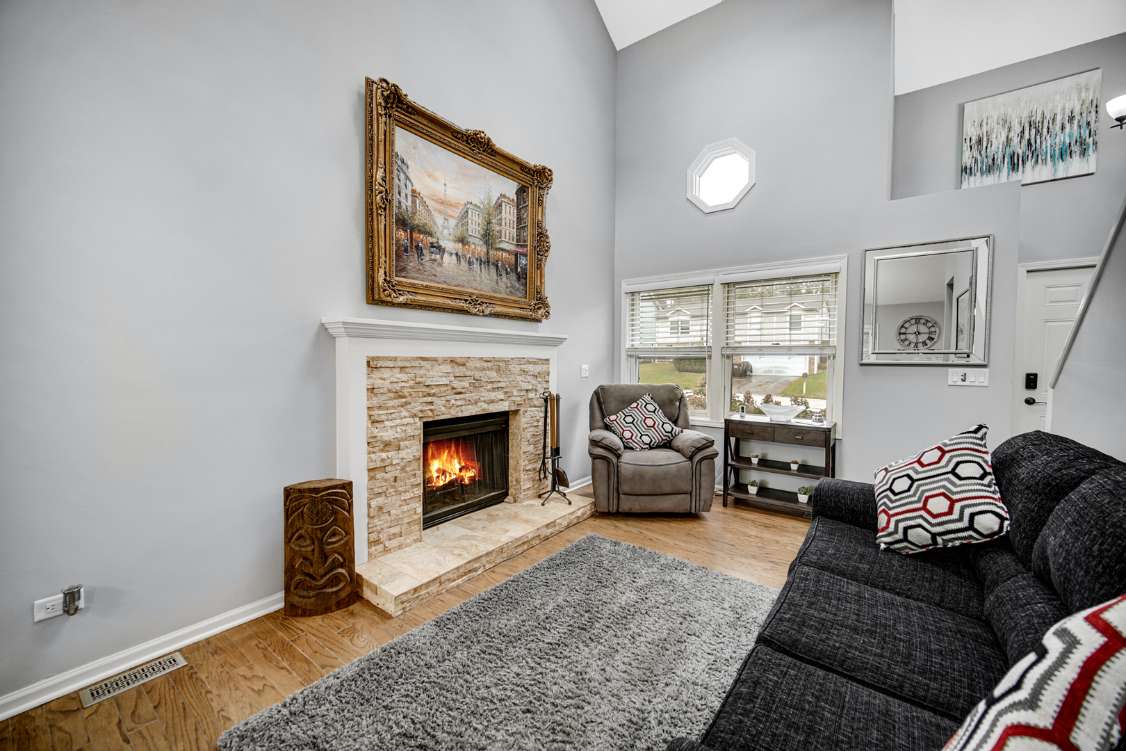 807 Summit Avenue Wauconda, IL 60084 - Photo 6 of 25 a living room with furniture and a fireplace