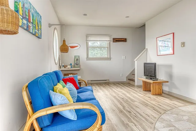 a living room with furniture and a couch