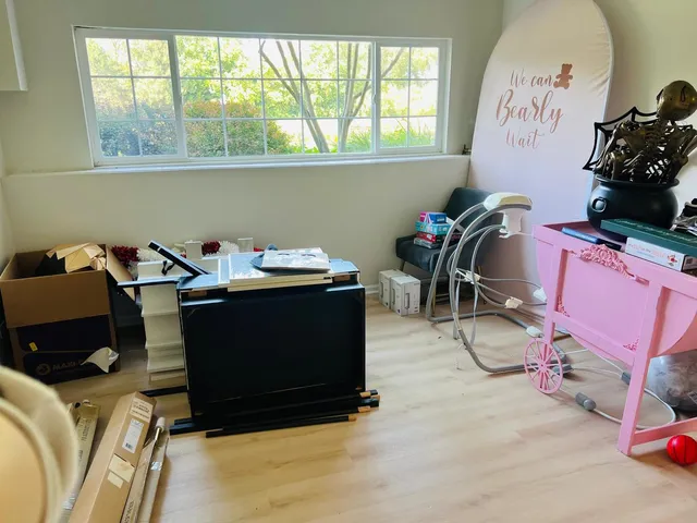 a room with furniture and windows