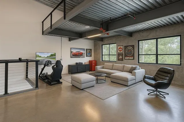 a living room with furniture