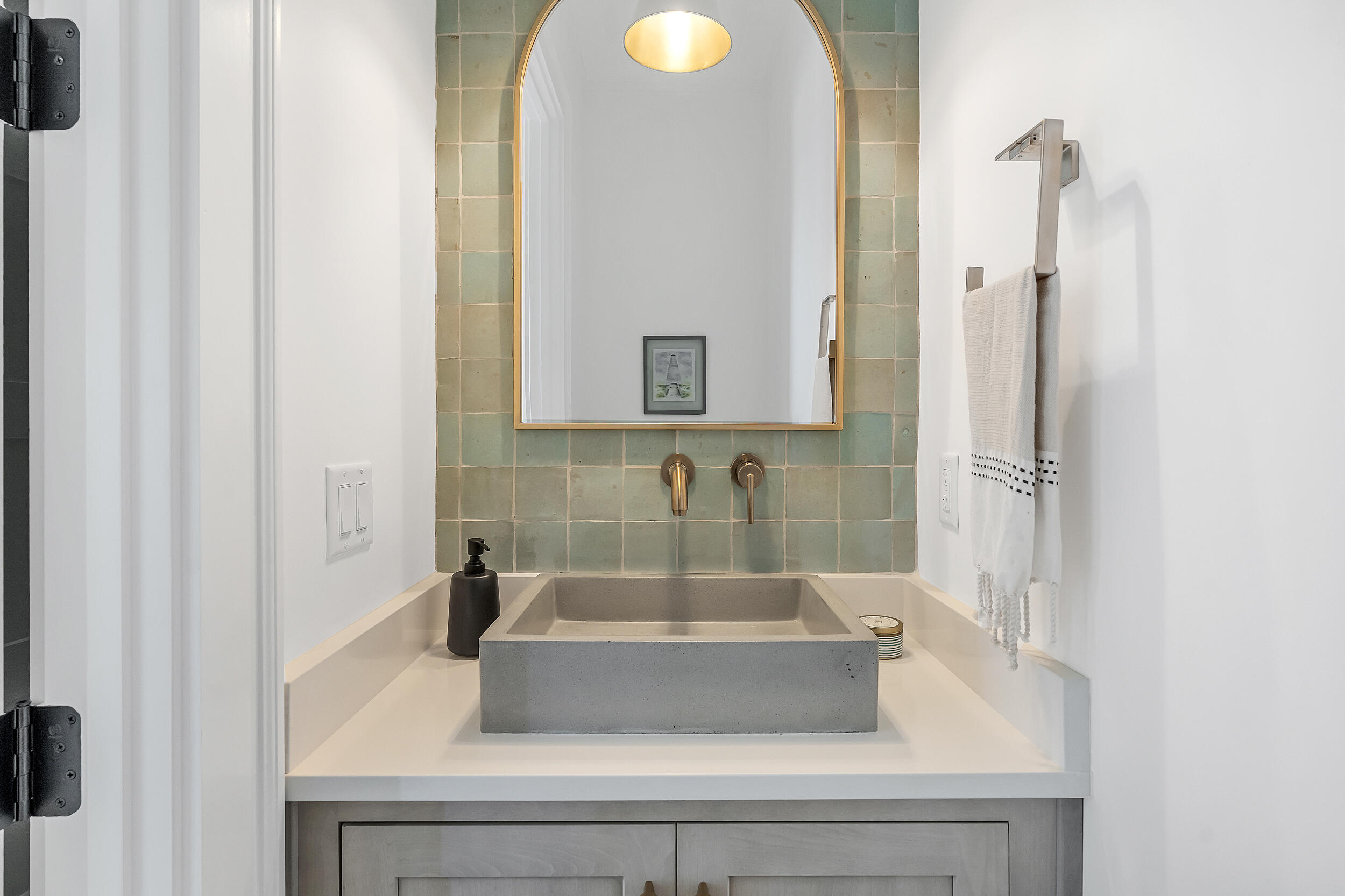 7843 East County Highway 30A Inlet Beach, FL 32461 - Photo 42 of 71 a bathroom with a sink and a mirror