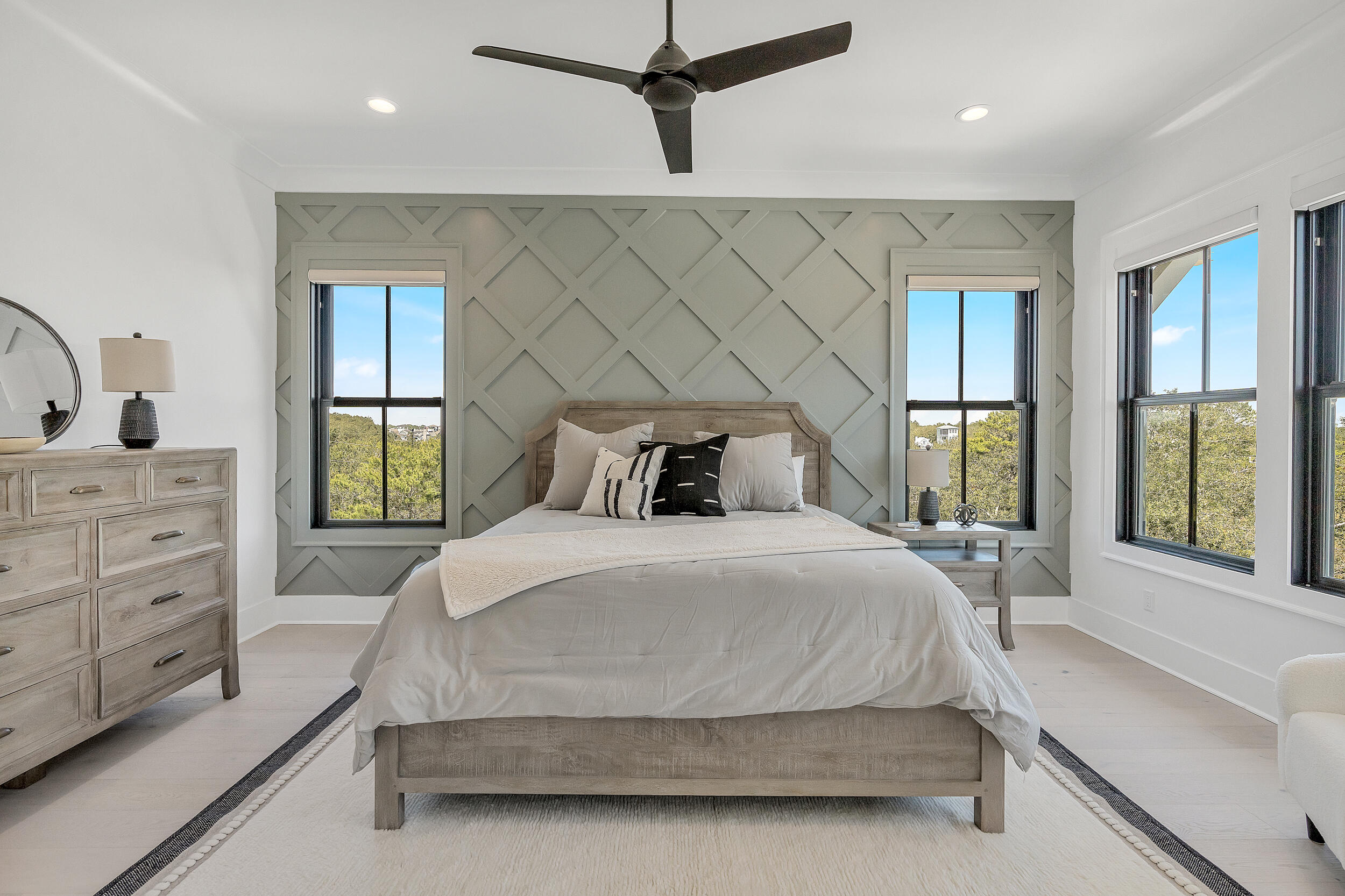 7843 East County Highway 30A Inlet Beach, FL 32461 - Photo 45 of 71 a bedroom with a large bed and windows