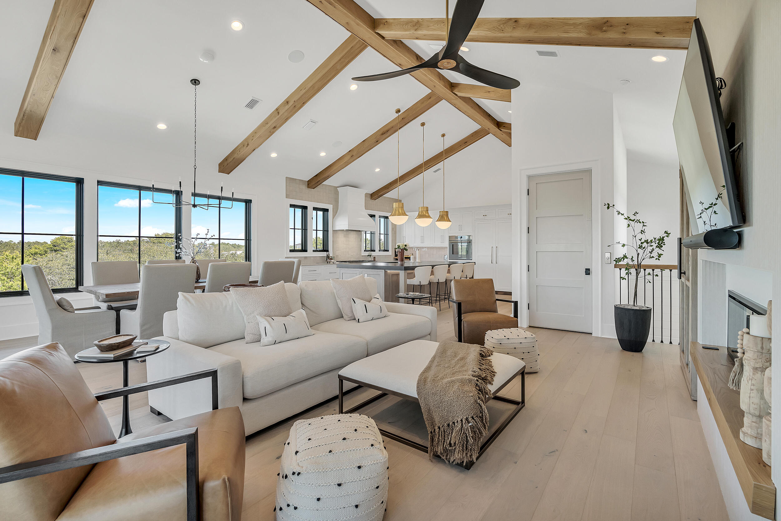 7843 East County Highway 30A Inlet Beach, FL 32461 - Photo 8 of 71 a living room with furniture and a flat screen tv