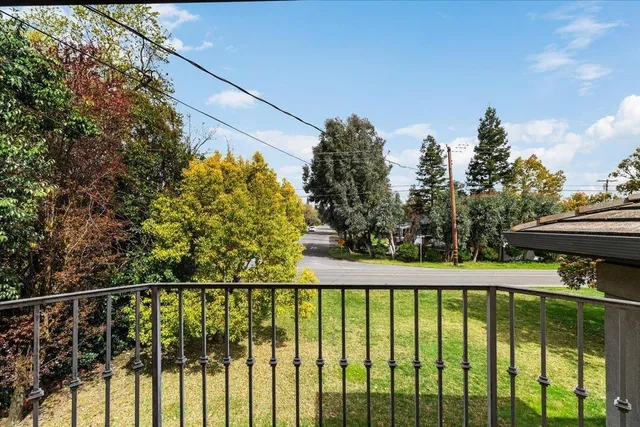 a view of a backyard with a garden