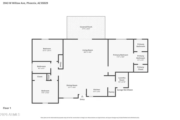 $439,000 | 3943 West Willow Avenue, Phoenix, AZ 85029