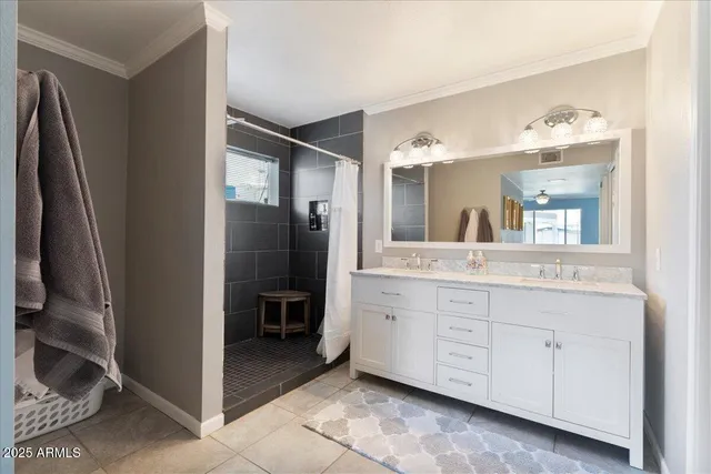 an aerial view of residential building with parking space