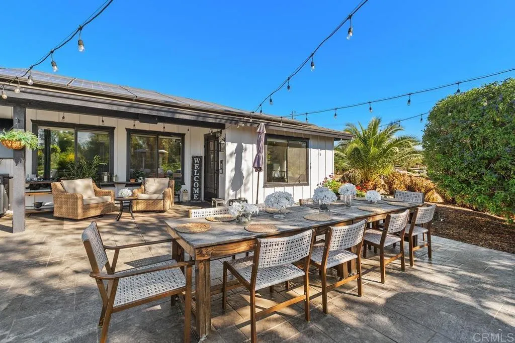 2625 Havencrest Drive Fallbrook, CA 92028 - Photo 19 of 35 a view of a patio with table and chairs and potted plants