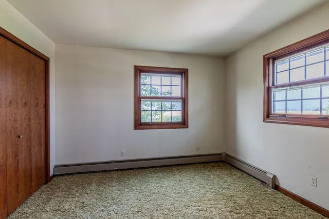 a view of a room with a window
