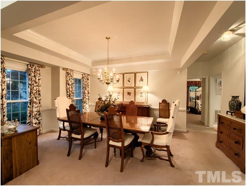 Dining room has lots of natural light.