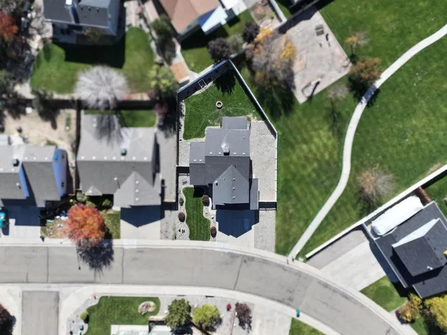 an aerial view of multiple house