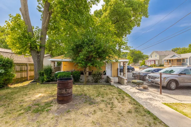 a view of a house with a patio