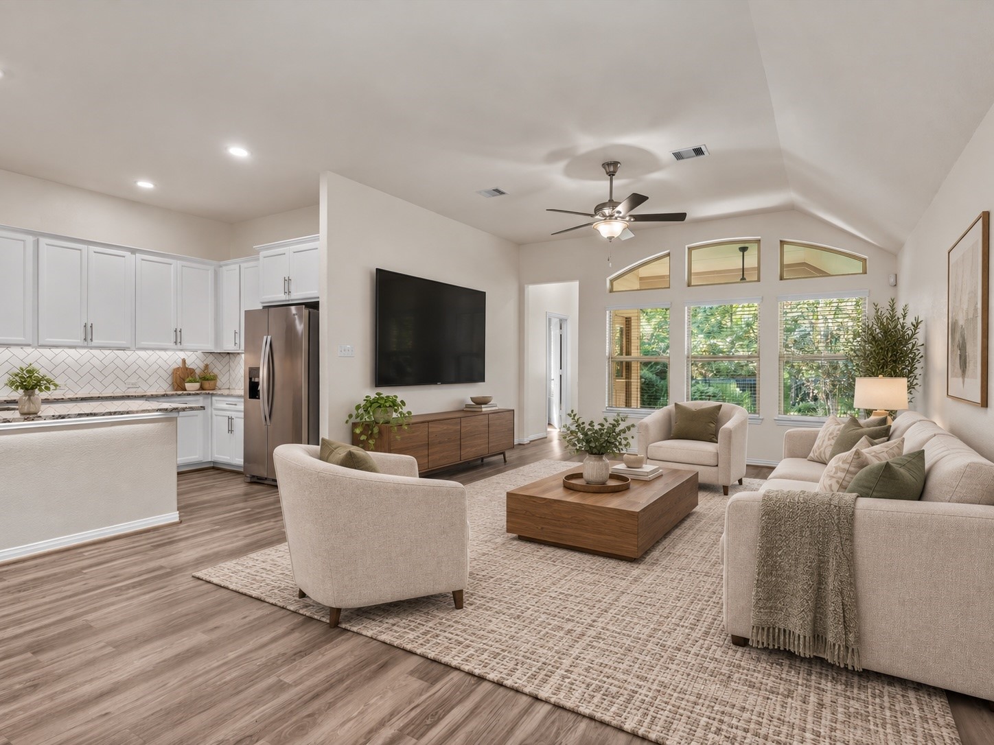 4746 Misty Ranch Drive Spring, TX 77386 - Photo 6 of 49 Virtually staged living room showcasing the home’s open-concept design.