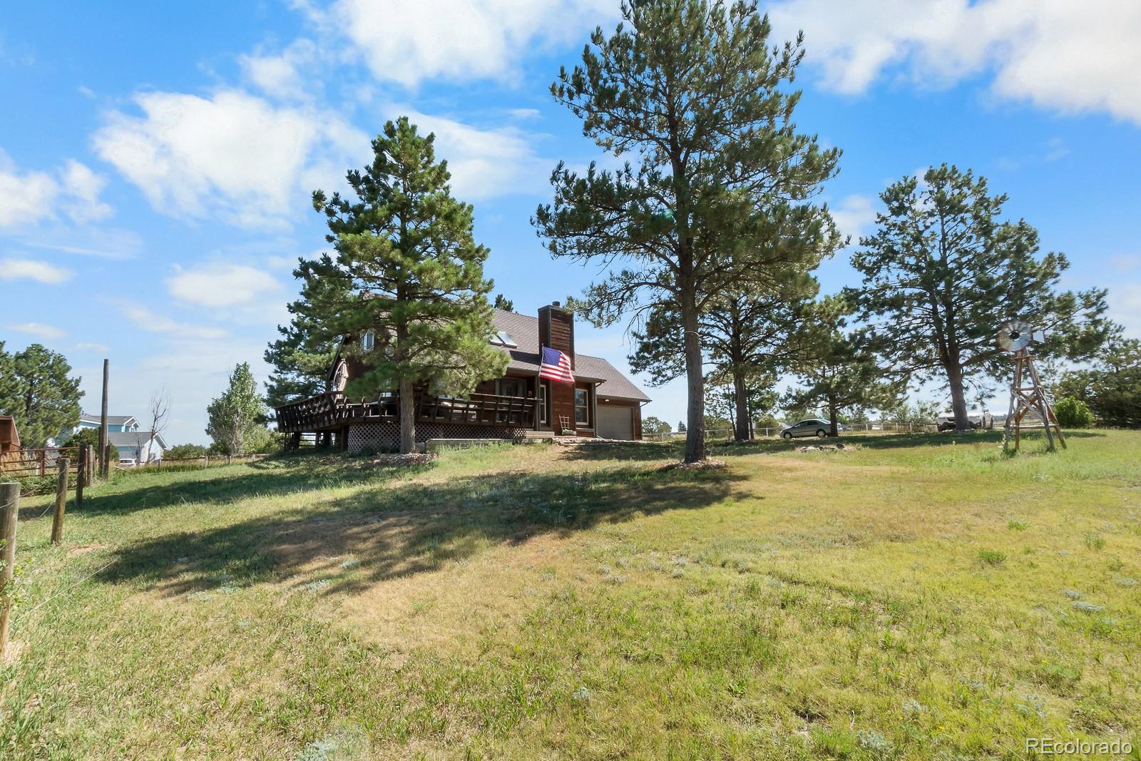 3163 Windstream Lane Elizabeth, CO 80107 - Photo 43 of 48 a view of a fountain in front of a house with a big yard