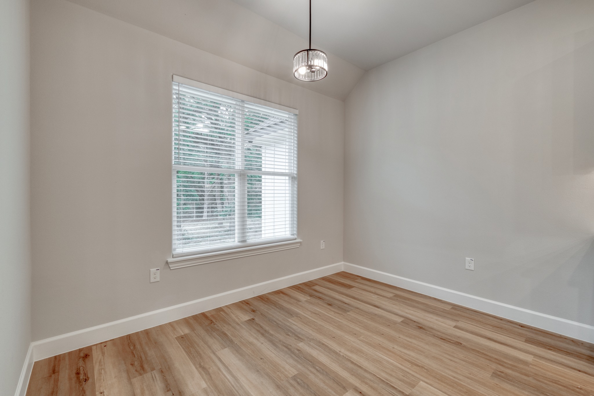 116 Pine Point Cove Elgin, TX 78621 - Photo 13 of 27 Room featuring wood-finish flooring, neutral wall paint, and white baseboards