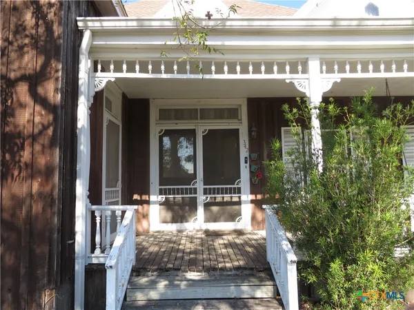 a view of the entrance door of the building