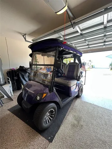 a car parked in a garage