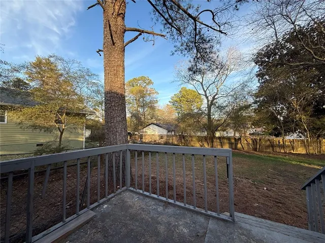 a view of a fence in the city