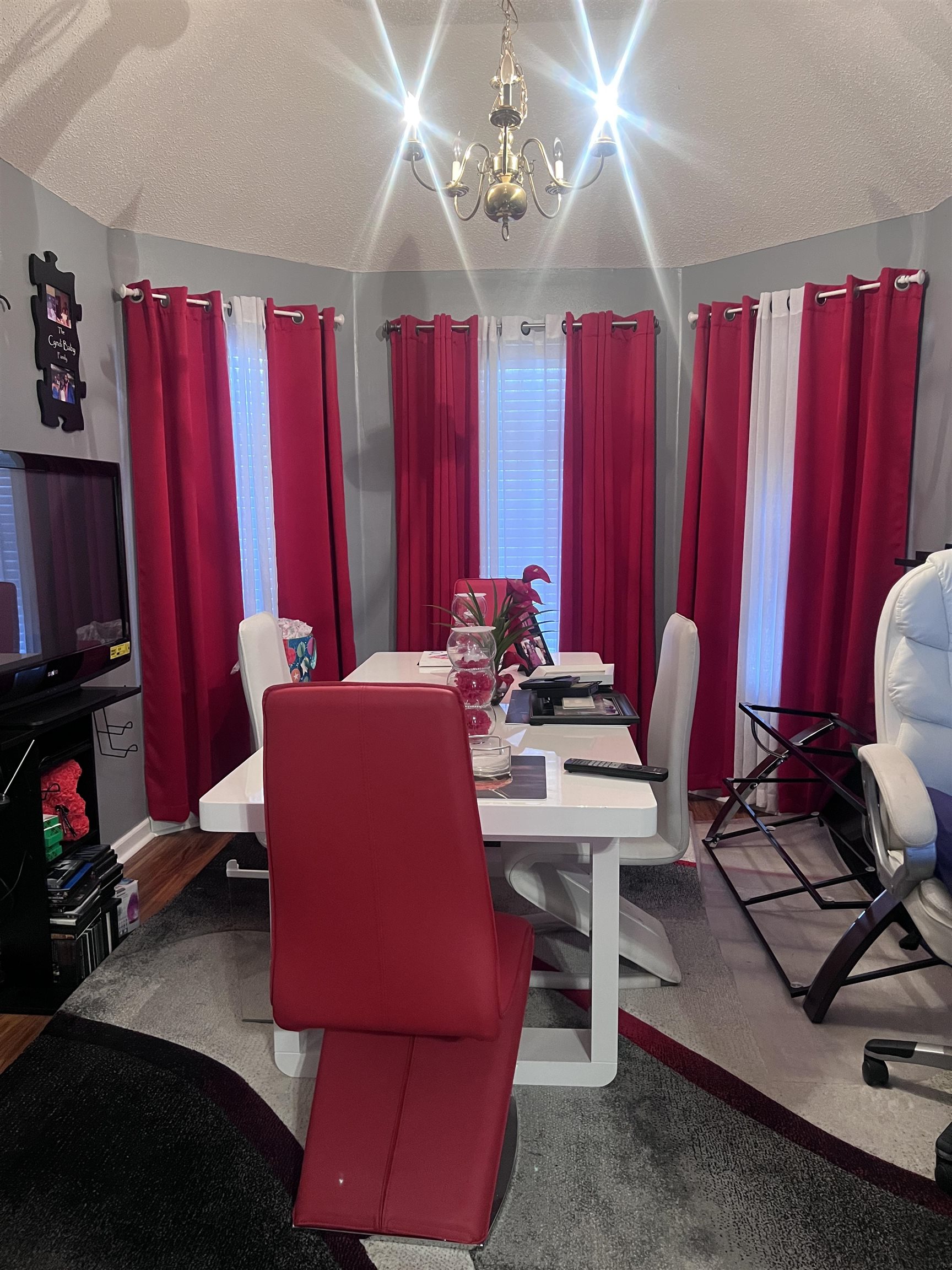 4005 Long Creek Road Memphis, TN 38125 - Photo 15 of 37 Dining space with a textured ceiling and a chandelier