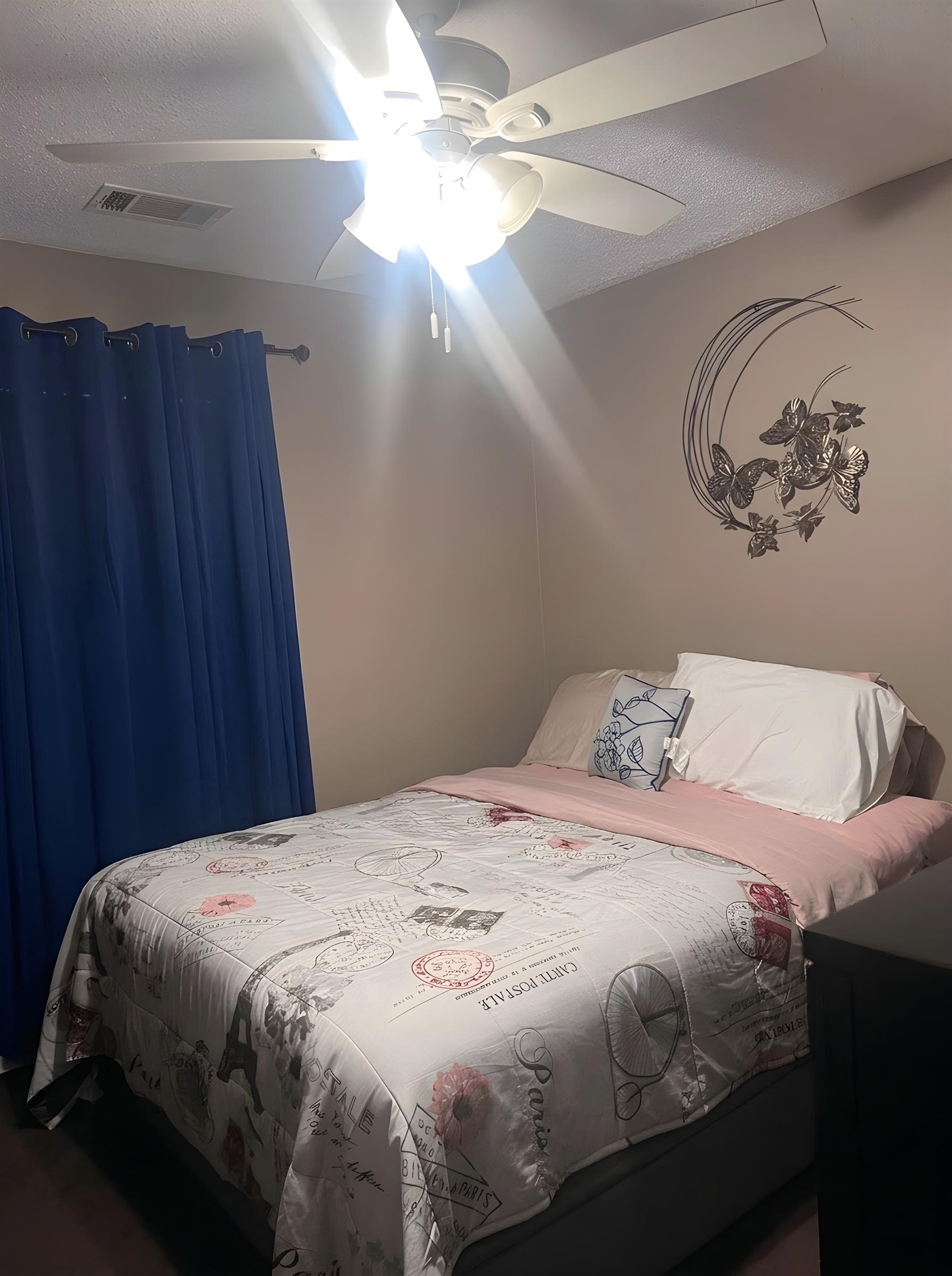 4005 Long Creek Road Memphis, TN 38125 - Photo 22 of 37 Bedroom featuring ceiling fan and a textured ceiling