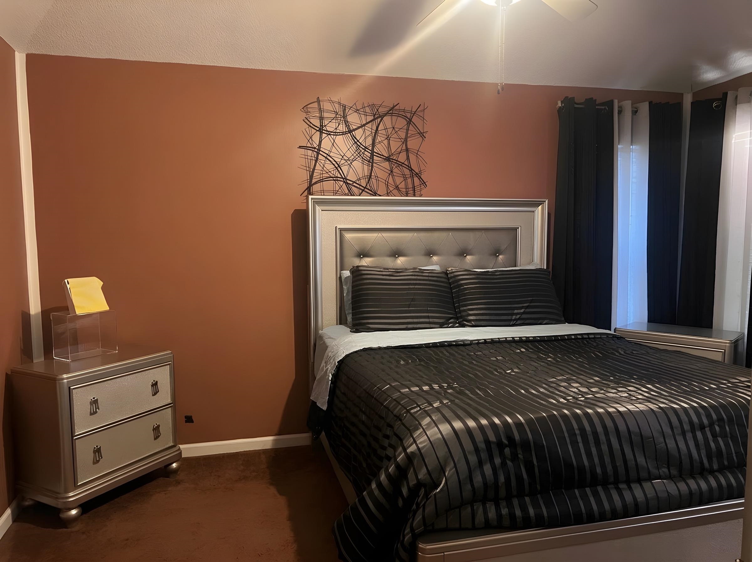 4005 Long Creek Road Memphis, TN 38125 - Photo 26 of 37 Master Bedroom with dark carpet and a ceiling fan