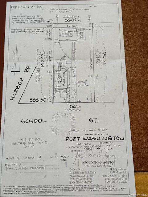 25 School Street Port Washington, NY 11050 - Photo 25 of 25 Survey map / technical document