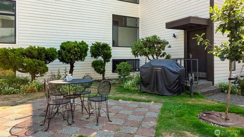 a house view with a garden space