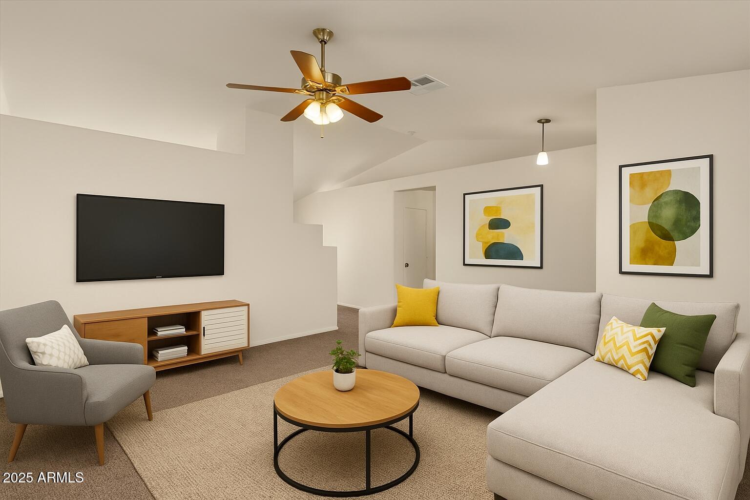 9163 West St John Road Peoria, AZ 85382 - Photo 9 of 38 a living room with furniture and a flat screen tv