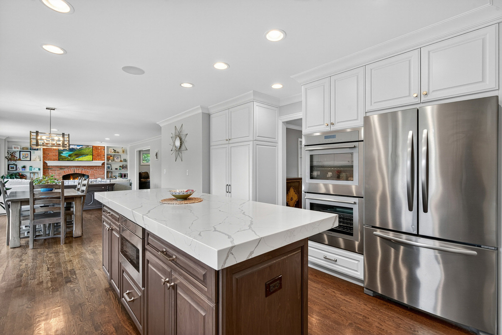 20633 North Primrose Court Deer Park, IL 60010 - Photo 11 of 43 a kitchen with kitchen island a refrigerator a stove a sink and a refrigerator