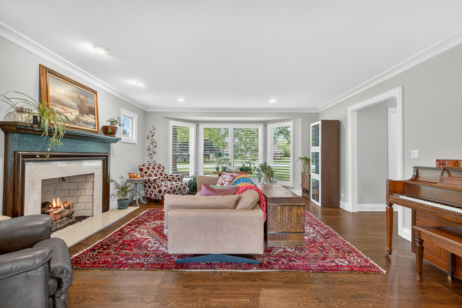 20633 North Primrose Court Deer Park, IL 60010 - Photo 13 of 43 a living room with furniture a fireplace and a flat screen tv