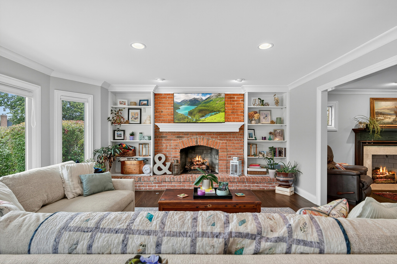 20633 North Primrose Court Deer Park, IL 60010 - Photo 4 of 43 a living room with furniture a fireplace and a flat screen tv