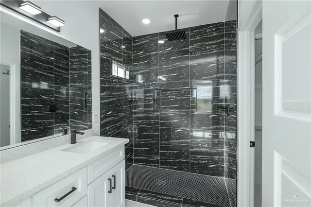 a bathroom with a shower