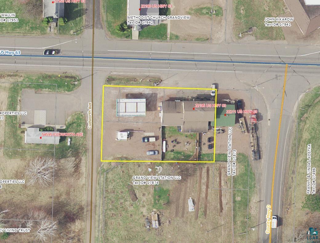 22195 Highway 63 Grand View, WI 54839 - Photo 4 of 27 Aerial overview of property's location with property parcel outlined